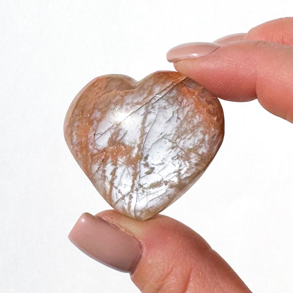 Peach Moonstone Mini Heart