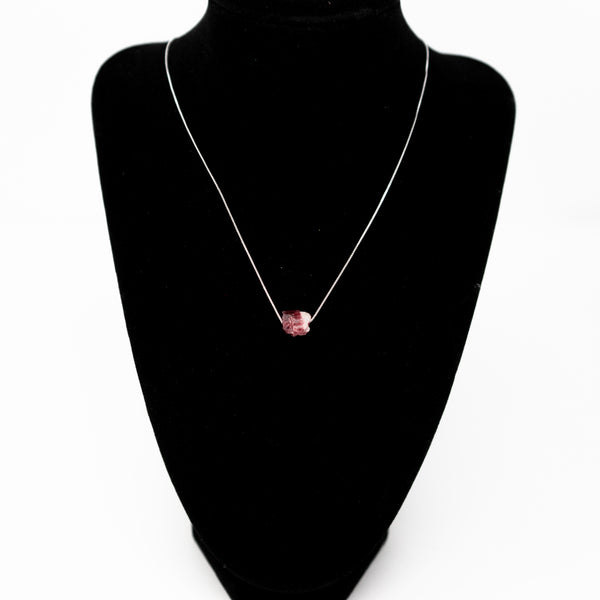 Silver Pink Tourmaline Necklace