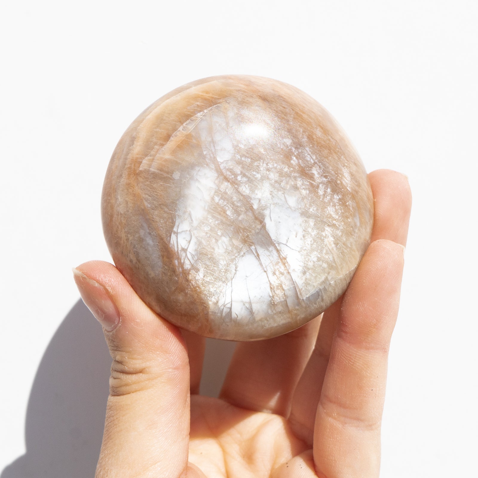 置物 Peach Moonstone Freeform Beautiful Peach Moonstone Crystal Freeform With Flash - Etsy