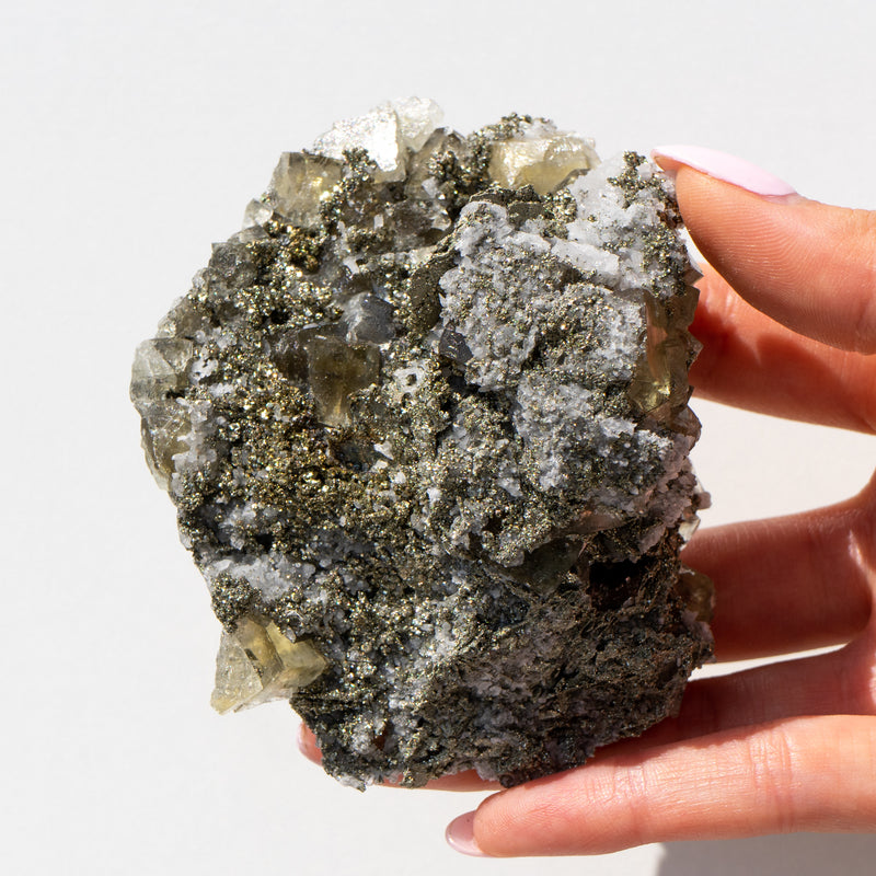 Pyrite & Green Fluorite (Morocco)