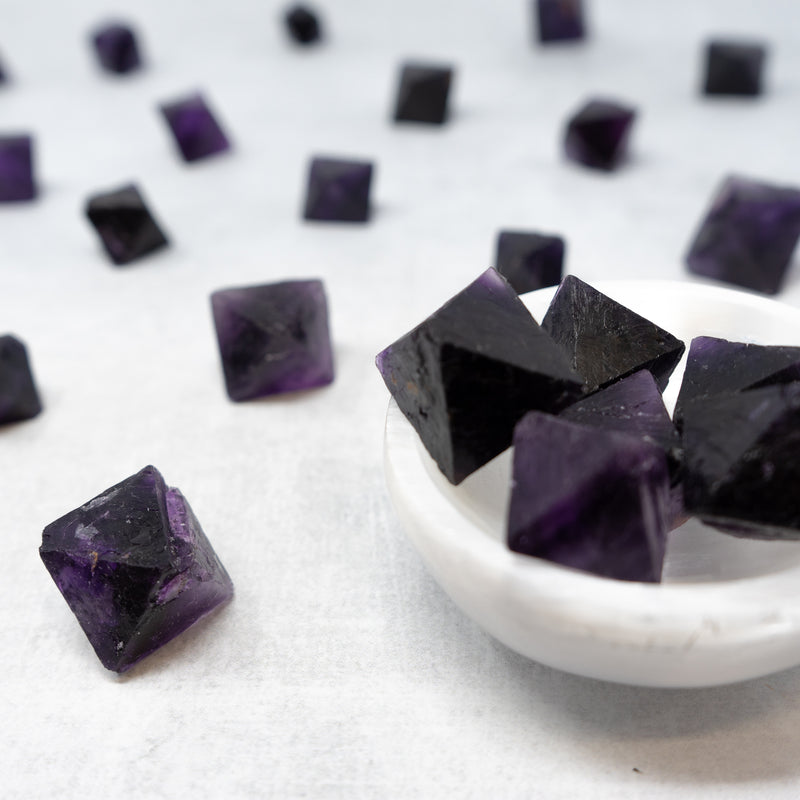 Dark Purple Fluorite Octahedron