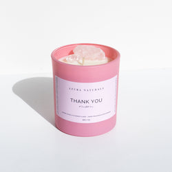 THANK YOU MOM | ROSE QUARTZ, JASMINE, WATER LILY & ORANGE FLOWER CANDLE