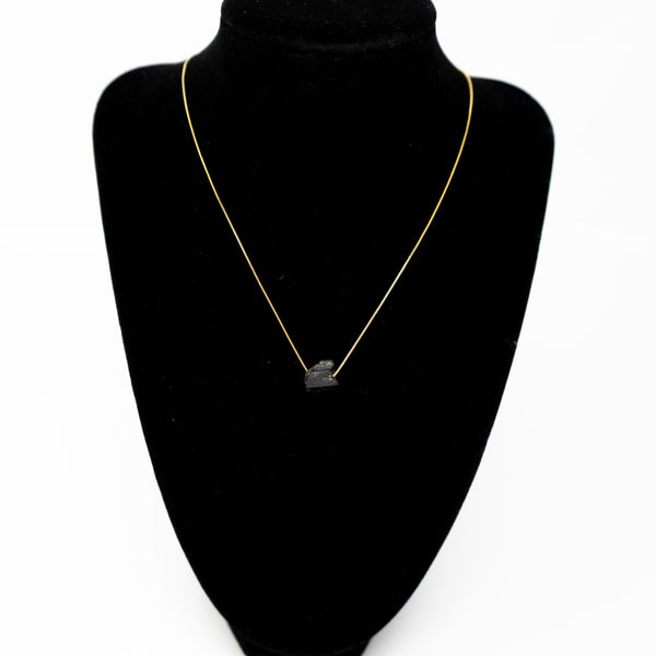 Gold Black Tourmaline Necklace