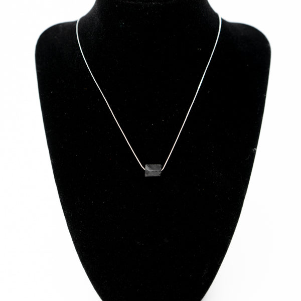 Silver Black Tourmaline Necklace
